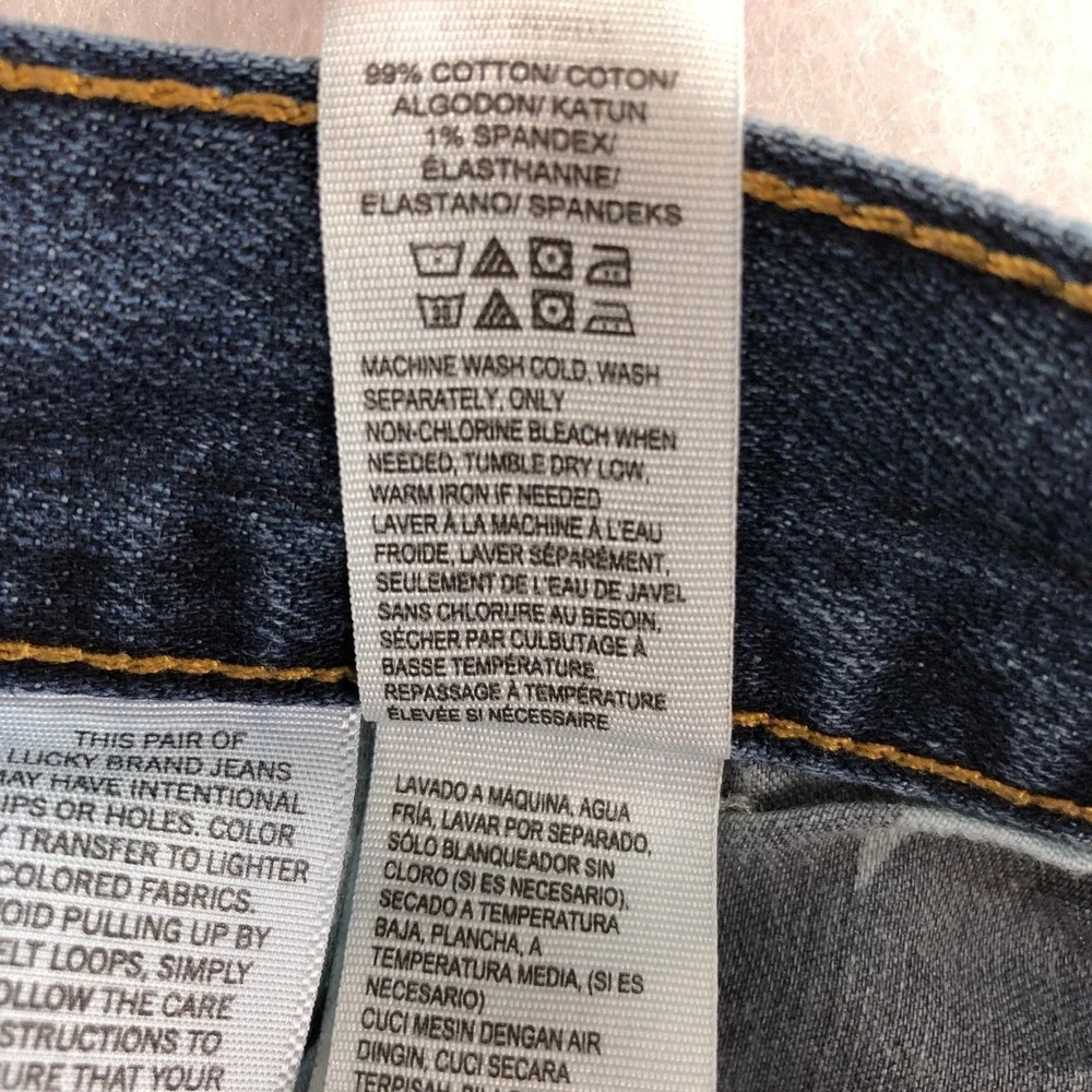 Lucky Brand 429 Mens 38x30 Blue Cotton Blend Button Fly Classic Straight Jeans